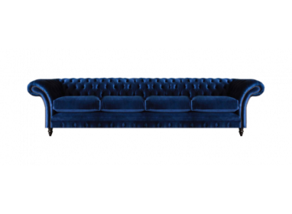 Luxury Design Chesterfield Four-Seater Sofa Blue Couch Living Room Furniture