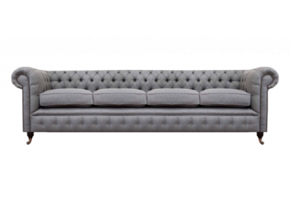 Chesterfield four-seater gray sofa couch living room furnishing new textile