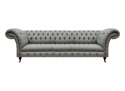 Living room luxury gray four-seater sofa Chesterfield new upholstered furniture
