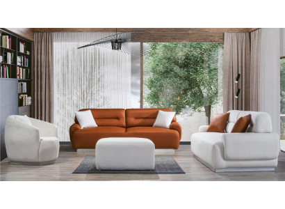 Cozy sofa set living room couch seat cushion suite 3+3+1 stool 4-piece set