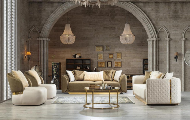 Design 3-Seater Relax Sofas Club Lounge Sofa Textile Upholstery Couch Fabric Couches