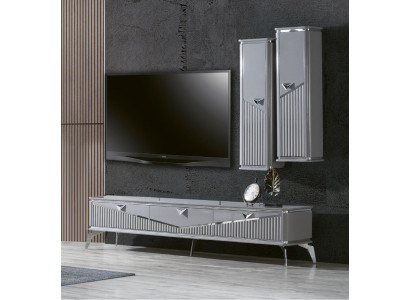 rtv sideboard tv stand television wall living wall lowboard gray high gloss