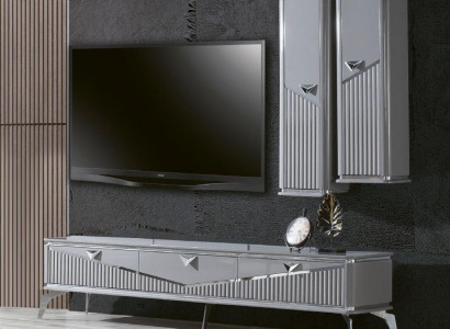 rtv sideboard tv stand television wall living wall lowboard gray high gloss