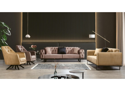 Sofa Set Couch Set Chesterfield 3+3+1+1 Seat Sofa Upholstered Furniture Set