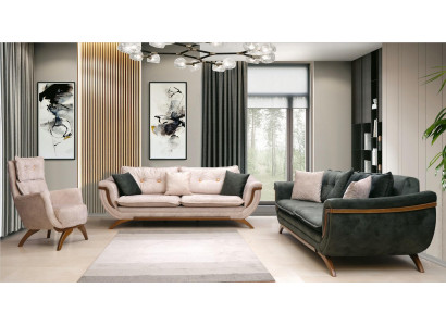 Three-seater living room set 3+3+1 sofa suite seat cushion fabric sofa couch sofa