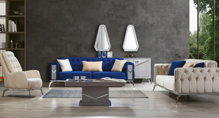 Sofa Set Couch Set Upholstered Furniture 3+3+1 Coffee Table 4-piece Set