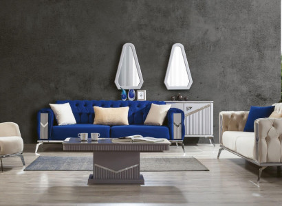 Sofa Set Couch Set Upholstered Furniture 3+3+1 Coffee Table 4-piece Set