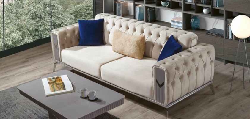 Sofa Set Couch Set Upholstered Furniture 3+3+1 Coffee Table 4-piece Set