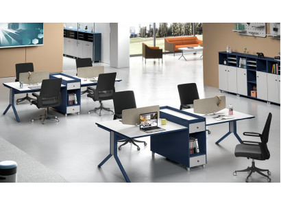 Table office furniture interior tables call center 4 workstations desk