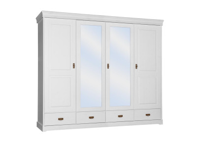 Wardrobe country-style shelf wardrobe clothes cupboards wooden furniture white