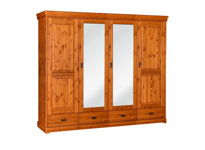 Wardrobe country style furniture cabinet wood bedroom cabinets brown new