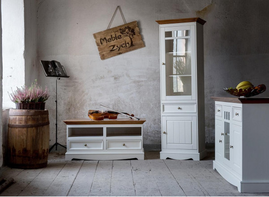 Living room wall unit display cabinet country house designer furniture 3-piece set chest of drawers TV sideboard wood