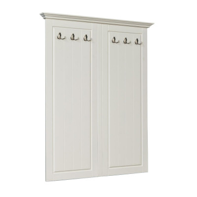 Country style coat rack wall wardrobe wood coat hanger white new