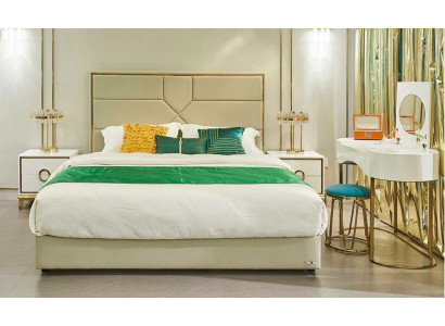 Bed 2x Nightstand 3-piece Bedroom Set Design Luxury Bedroom Complete