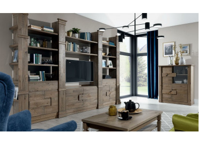 Living room wall unit cabinet system country house dresser TV