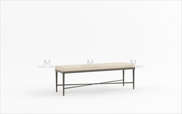 Seat cushion, bench cushion, stool, bench, textile, stainless steel, style, designer footstool