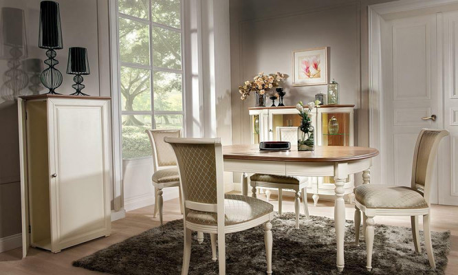 Dining table set, 4x chairs, armchair set, tables, dining room group, 5-piece.