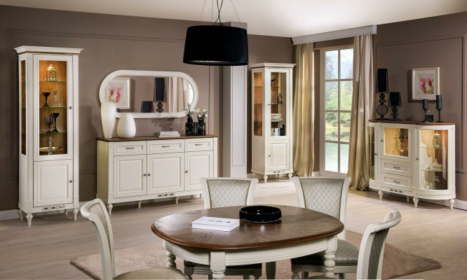 Dining table set, 4x chairs, armchair set, tables, dining room group, 5-piece.