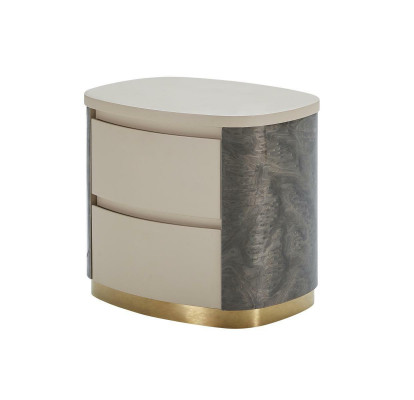 Nightstand Luxury Beige Bedroom New Round Side Tables Design Furniture Gold