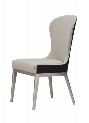 Luxury armchair chairs design furniture dining room stainless steel grey leather chair noble