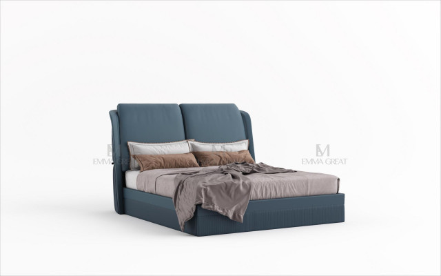 Luxury bedroom bed design upholstered beds furniture sleep hotel blue double new