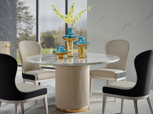 Round dining table round table living room kitchen 135cm luxury marble round tables new