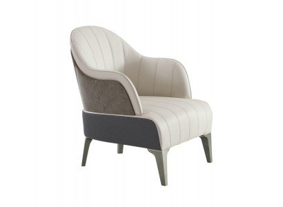 Armchair Living Room Modern Design Beige Leather Luxury Lounge Club Furniture