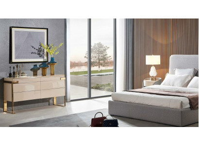 Dressers Designer High Gloss Dresser Sideboard Side Low Board Cabinet Bedroom