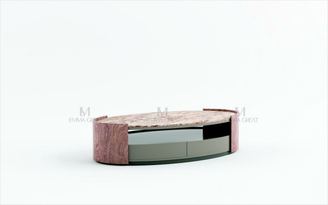 Designer oval coffee table, living room table, coffee table, sofa table, side marble