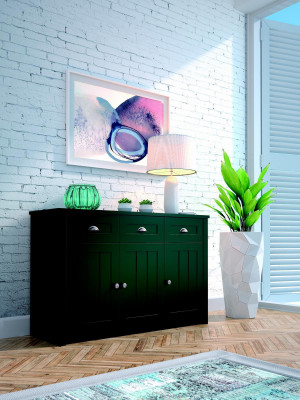 Country house green chests of drawers made of wood sideboard buffet tall cabinet chest of drawers buffet
