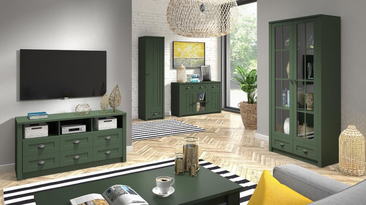 Country house green chests of drawers made of wood sideboard buffet tall cabinet chest of drawers buffet