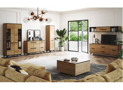 Dresser Cabinet TV Stand Shelf Living Room 6-piece Furniture Wall Unit Living Room Walls Set