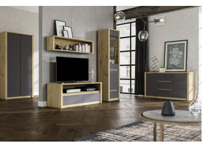 Wall units, sideboard, lowboard, side cabinet, living room sideboard, shelf 5-piece set