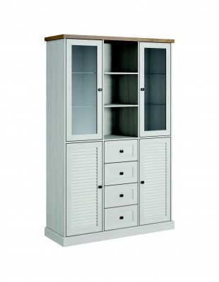 Living room wall unit set display cabinet lowboard wall shelf 3-piece wooden living room wall units new