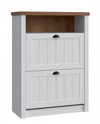 Shoe cabinet 2 compartments white - shoe rack shoe stand shoes hallway shelves country house
