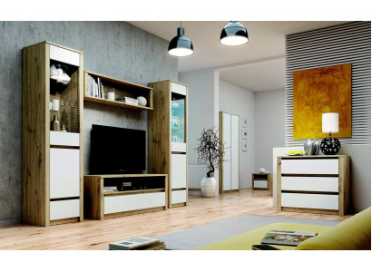 Design Living Room Set Display Cabinet 2x Sideboard Wall Unit Wall Shelf Cabinet 4-piece.