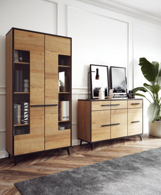 Design dressers cabinet furniture wood luxury living wall sideboard display cabinet 2-piece set