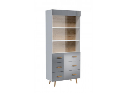 Display sideboard cabinet shelf modern style living room collection grey showcases