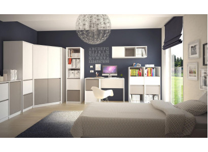 Children's Youth Bedroom Complete Wardrobe Corner Cabinet Computer Desk 7-piece set