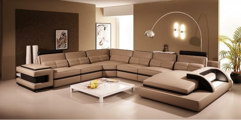 Designer U-Shaped Lounge Couch Corner Sofa Upholstered Suite Corner Suite Sofa