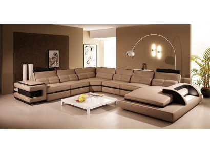 Designer U-Shaped Lounge Couch Corner Sofa Upholstered Suite Corner Suite Sofa