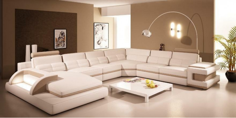 Designer U-Shaped Lounge Couch Corner Sofa Upholstered Suite Corner Suite Sofa