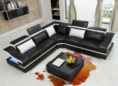 Luxury design corner sectional sofa L-shape modern sofas leather sofa couch living landscape sofa seat