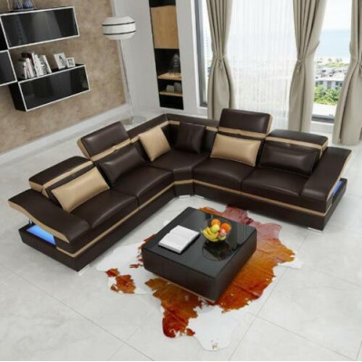 Luxury design corner sectional sofa L-shape modern sofas leather sofa couch living landscape sofa seat