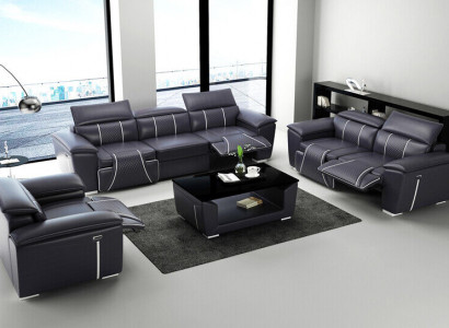 Leather Sofa Set 3+1 Seater Set Upholstered Sofa Couch Designer