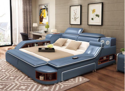 Leather bed beds cushion double multifunction 180x200 leather bed frame