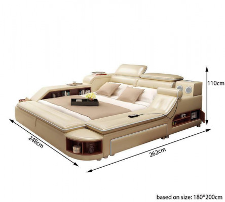 Leather bed beds cushion double multifunction 180x200 leather bed frame
