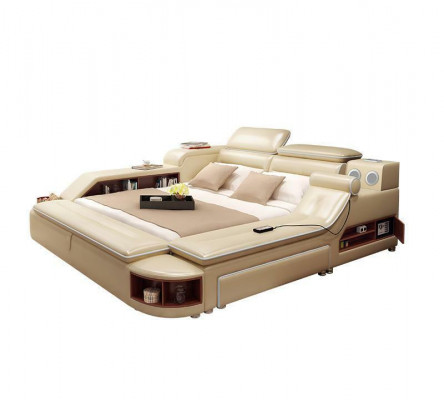 Leather bed beds cushion double multifunction 180x200 leather bed frame