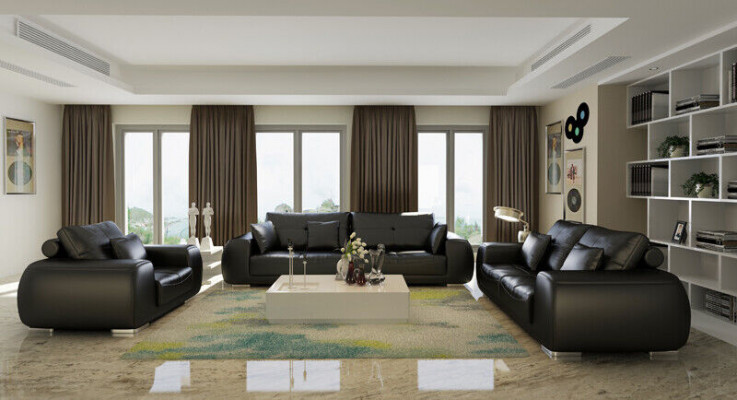 Leather sofa couch living area set modern sofa sets new