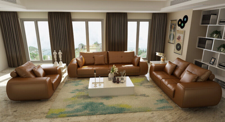 Leather sofa couch living area set modern sofa sets new